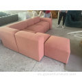 sofá seccional de tela de lapis boucle modular
